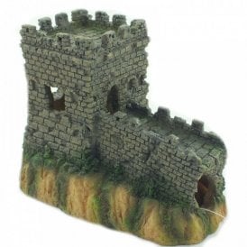 Aquarium Fish Tank Ornament Decoration Large Castle Wall & Turret Resin