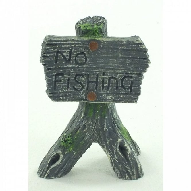 Betta Aquarium Fish Tank Ornament Decoration No Fishing Sign