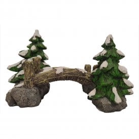 Christmas Tree Bridge Scene Fish Tank Aquarium Ornament