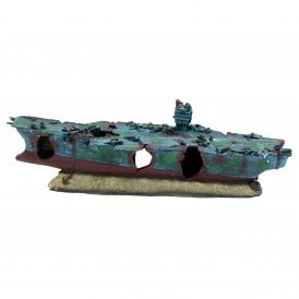 Extra Large 67cm Aircraft Carrier Boat Crash Wreck Ruin Aquarium Ornament