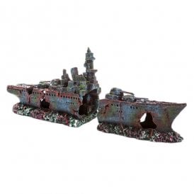 Extra Large 73cm Frigate Boat Crash Wreck Ruin Aquarium Ornament