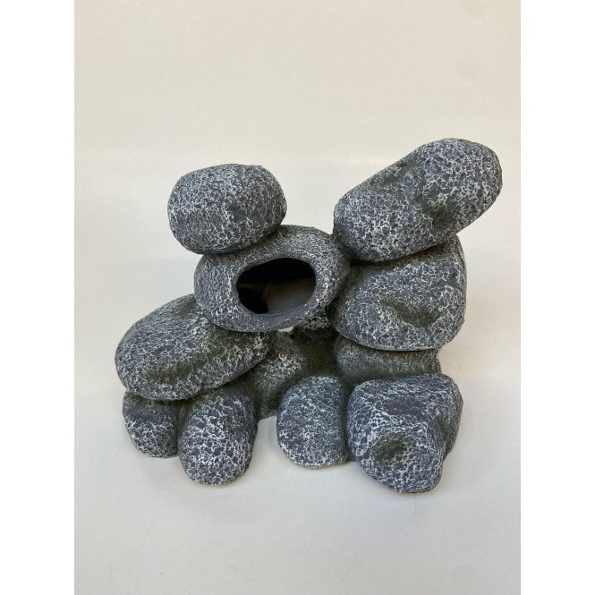 Betta Large Grey Pebble Stack Aquarium Ornament 
