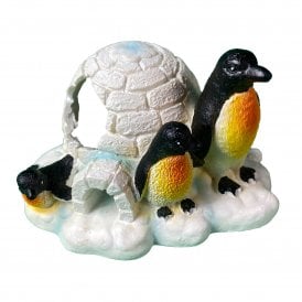 Penguin With Igloo Aquarium Fish Tank Ornament Christmas Xmas Snow Decoration