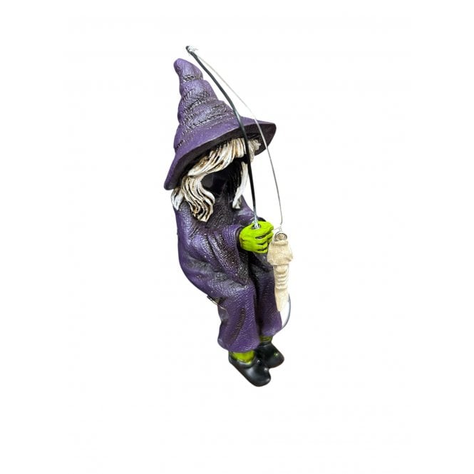 Betta  Sitting Fishing Witch Aquarium Ornament 
