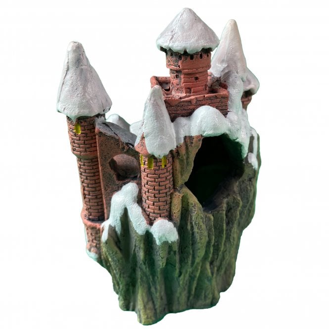 Betta Small Christmas Castle Snow Scene Aquarium Ornament