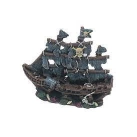  Striped Pirate Ship Aquarium Ornament