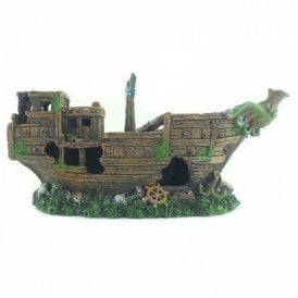 Sunken Boat Shipwreck Aquarium Fish Tank Ornament
