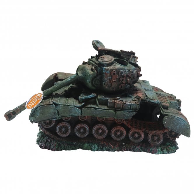 Betta Wartime Army Tank Wreck Ruin Aquarium Ornament