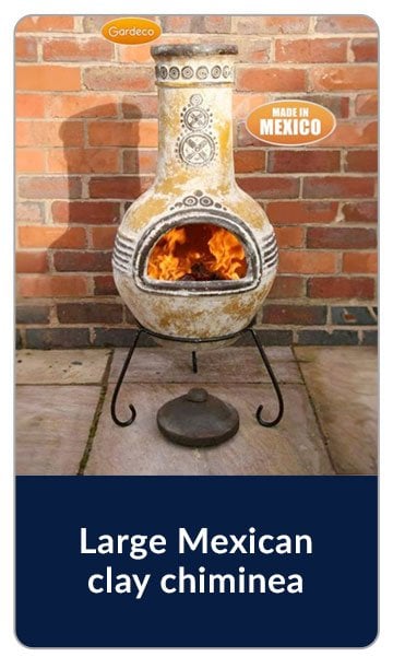 Large Mexican clay chiminea