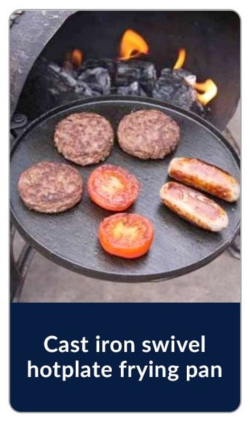 Cast iron swivel hotplate frying pan