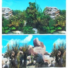 Aquarium Background 19" High Double Sided Backdrop Plants/Tropical