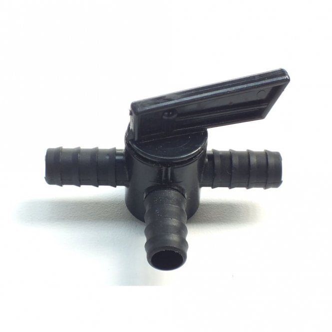 E.V.E 13mm Inline 3 Way Pond Hose Flow Control Tap Plastic Barbed Flexi Pipe Fitting