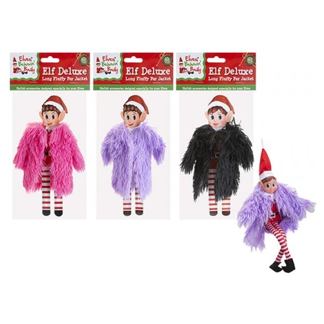 Elves Behavin Badly Elf Deluxe Long Fluffy Fur Jacket 