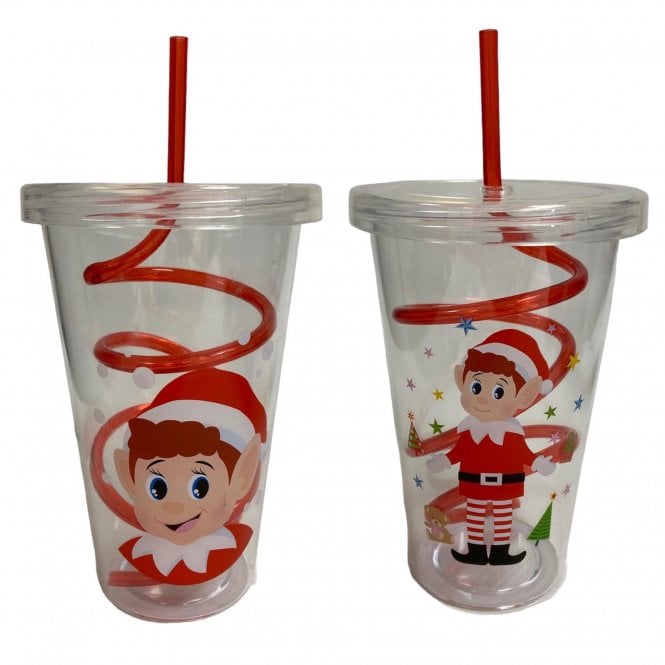 Elves Behavin Badly Elf Drinks Cup With Straw  
