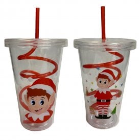 Elf Drinks Cup With Straw Elves Behavin Badly 