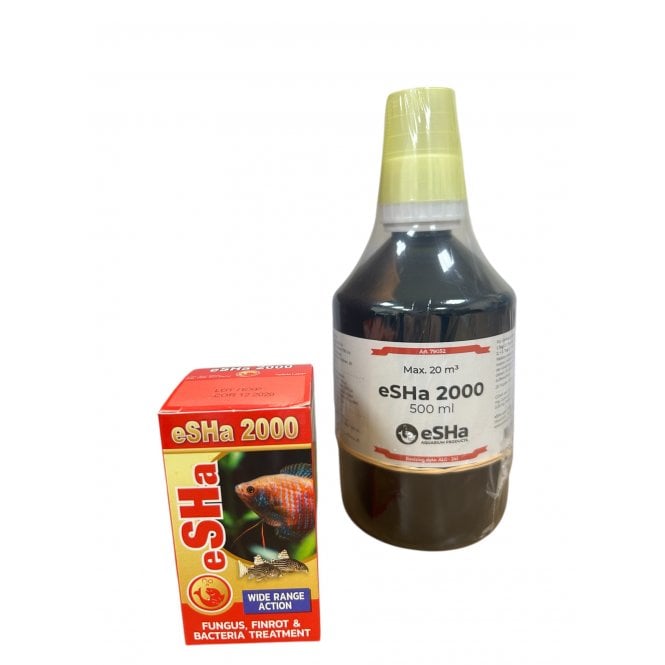 Esha  2000 Fungus Finrot & Bacteria Aquarium Fish Tank Treatment 20ml And 500ml