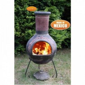 Extra Large Plumas Green Mexican Garden Chimenea Patio Fire