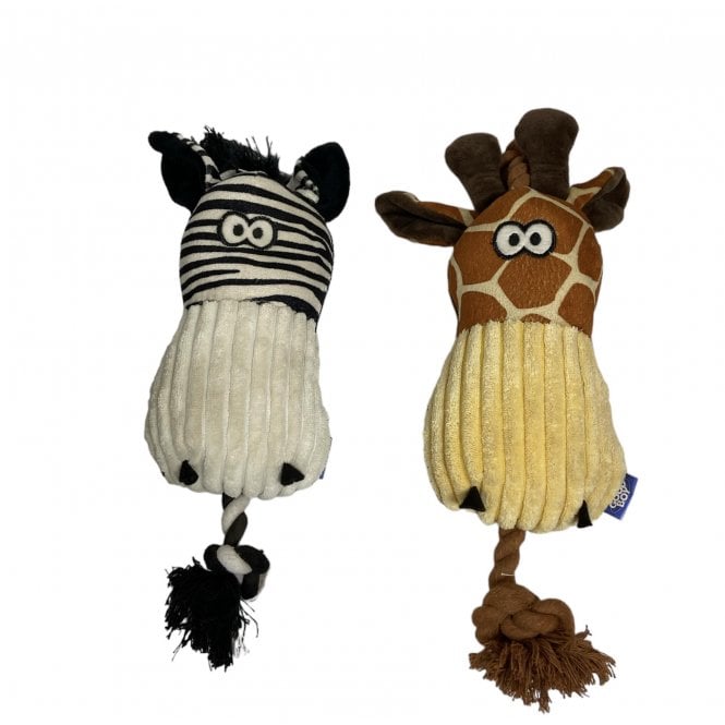 Good Boy  Hug Tug Face Giraffe/Zebra Soft Dog Rope Toy 