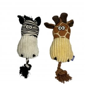 Good Boy Hug Tug Face Giraffe/Zebra Soft Dog Rope Toy 