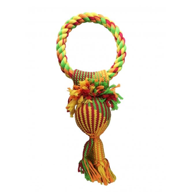 Good Boy  Neon Threads Squeaky Ball & Ring Dog Toy