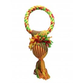 Good Boy Neon Threads Squeaky Ball & Ring Dog Toy
