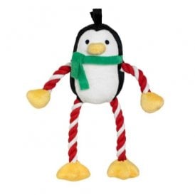 Good Boy Penguin Hug Tug Squeaky Christmas Dog Soft Toy