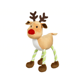 Good Boy Reindeer Hug Tug Squeaky Christmas Dog Soft Toy