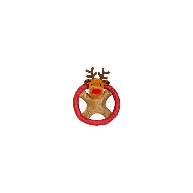 Good Boy  Reindeer Ring Squeaky Christmas Dog Toy