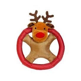 Good Boy Reindeer Ring Squeaky Christmas Dog Toy
