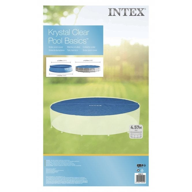 Intex 4.57m (15ft) Diameter Solar Swimming Pool Cover - WATER DAMAGED BOX ITEM NOT AFFECTED