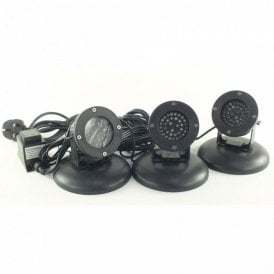Set of 3 Large LED Underwater Pond or Garden Lights
