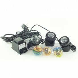 Set Of 3 Underwater Submersible Garden Pond LED Lights