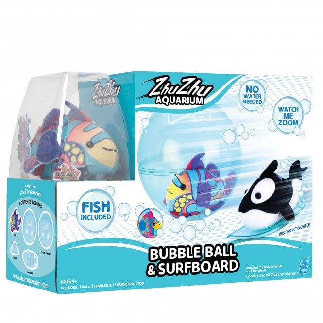 John Adams Zhu Zhu Aquarium Bubble Ball & Surfboard With Fish 
