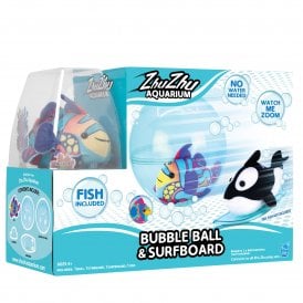 Zhu Zhu Aquarium Bubble Ball & Surfboard With Fish 