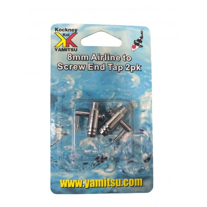 Kockney Koi Yamitsu 8mm Airline To Screw End Tap 2pk