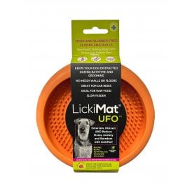 LickiMat UFO Orange - The Unique, Suction-Based Slow Feeder Bowl